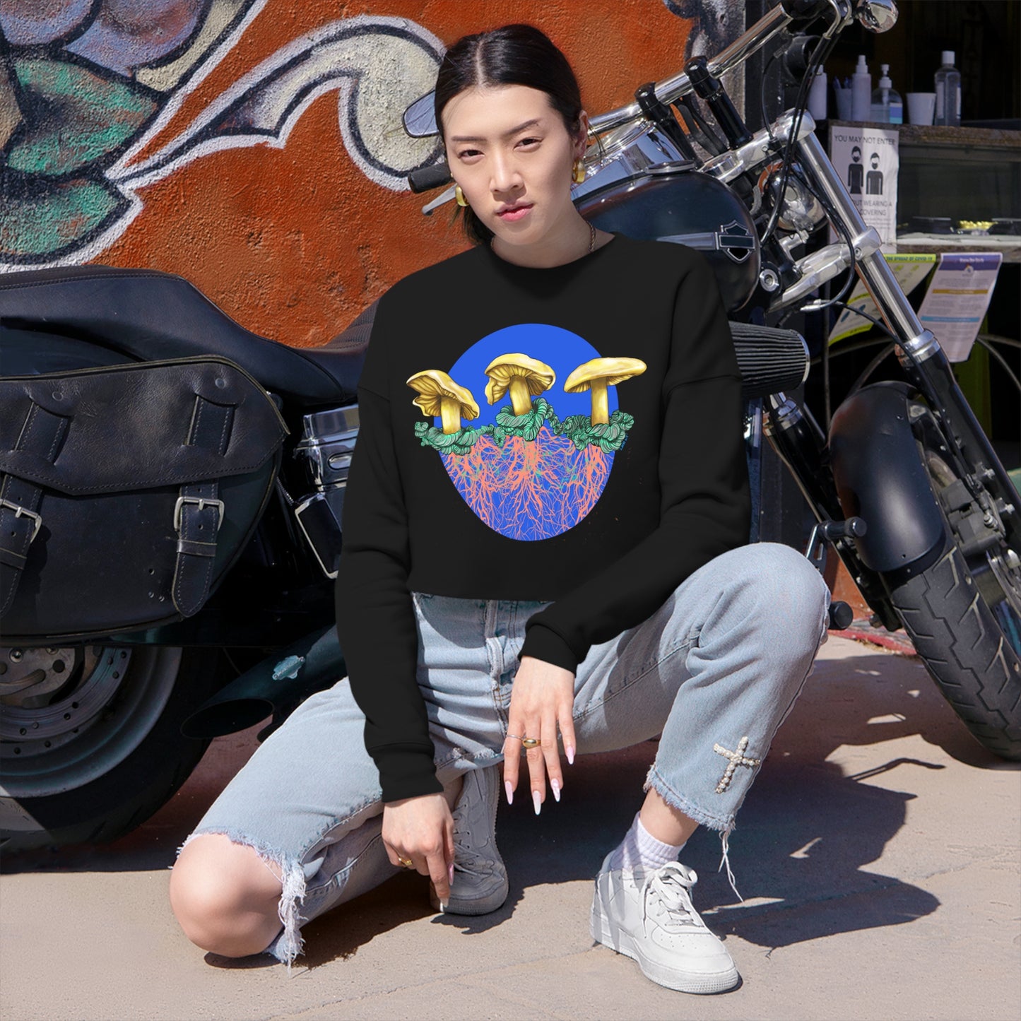 Waxy Cap Planet Cropped Sweatshirt