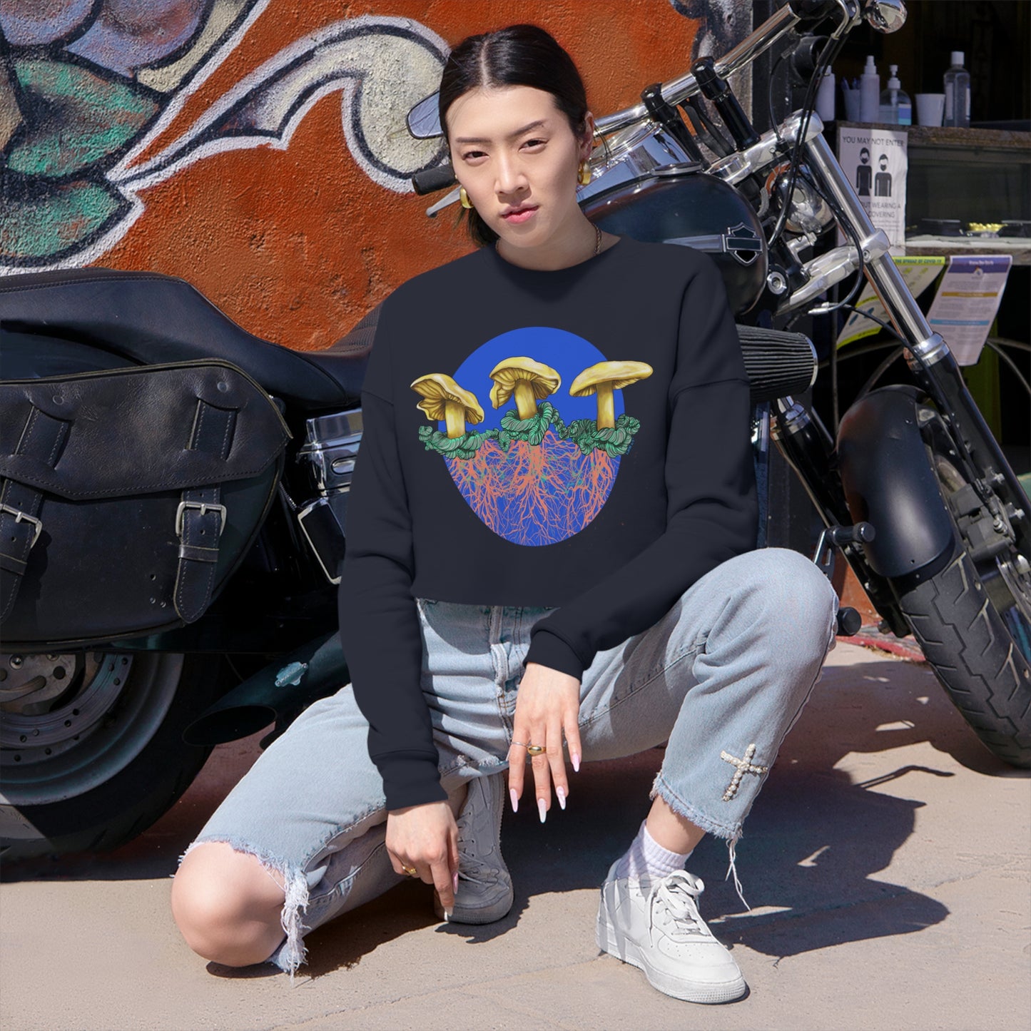 Waxy Cap Planet Cropped Sweatshirt